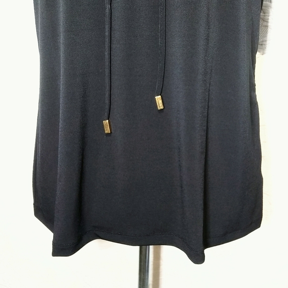 Liz Claiborne NWT Small Black Lace Up Top Blouse - Picture 7 of 11